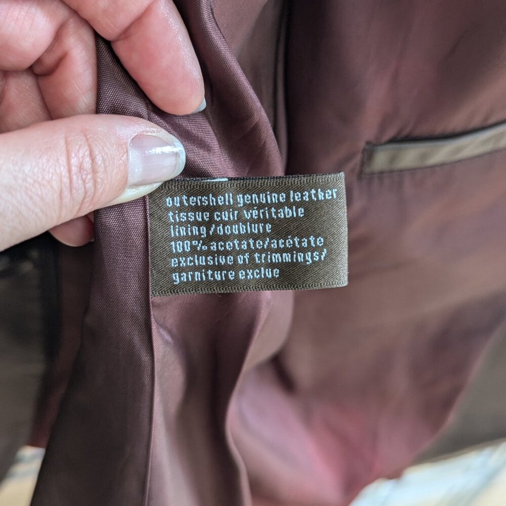 Brown Danier Blazer Style Leather Coat - Picture 9 of 10